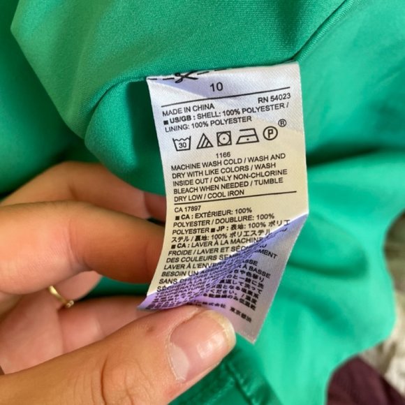 NWT Banana Republic Green Floral Spaghetti Strap Handkerchief Hem Dress - Picture 5 of 5